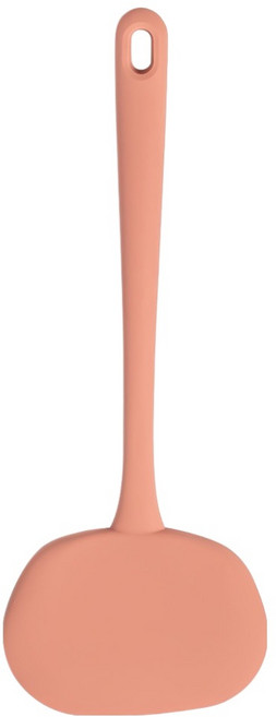 키친팩토리 플래티넘 실리콘 무타공 와이드뒤집개, 코랄핑크, 1개