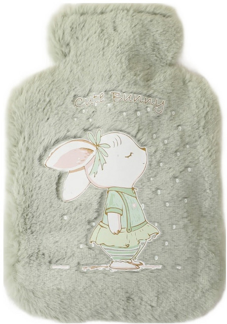 에버하우스 푹신푹신 일러스트 보온 물주머니 그린 1000ml, 1개