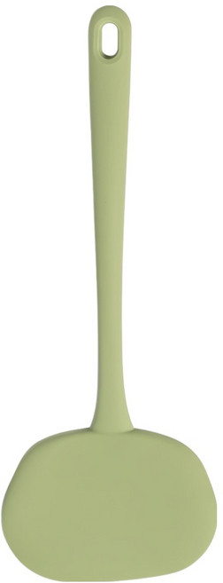 키친팩토리 플래티넘 실리콘 무타공 와이드뒤집개, 세이지그린, 1개