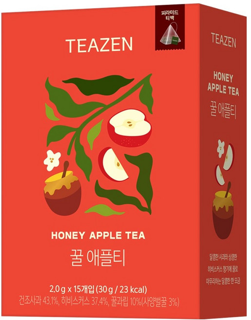 티젠 꿀 애플티 삼각티백, 2g, 15개입, 1개