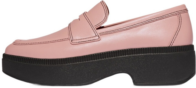 fitflop 女款 F-Ruma 對比色車線皮革半楔型樂福鞋