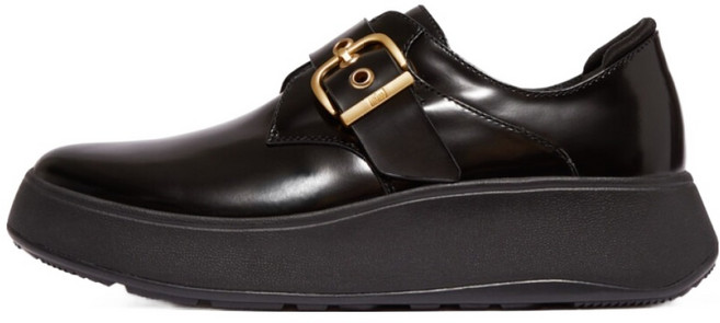 핏플랍 여성용 에프모드 박스 레더 플랫폼 스트랩 슈즈