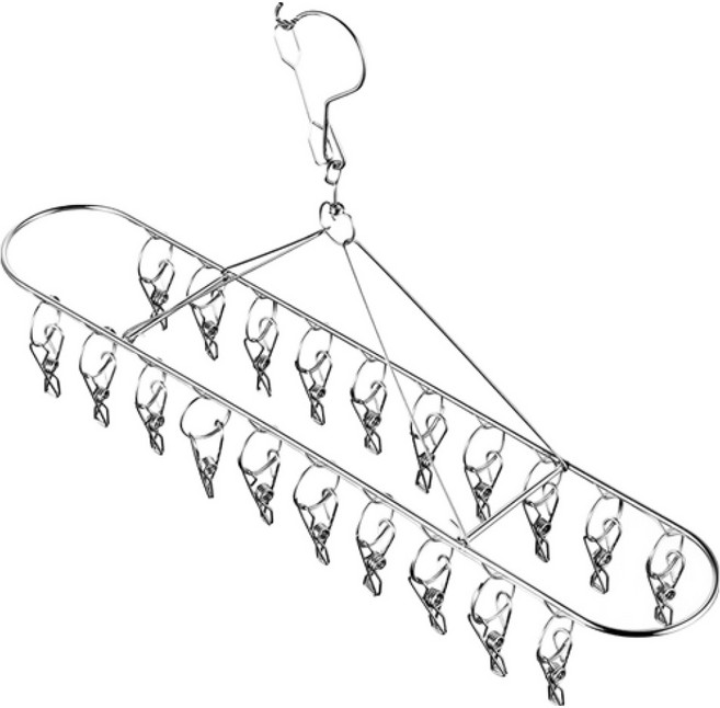 피키픽스 스테인리스 빨래집게 건조대 걸이형 20핀, 실버, 1개