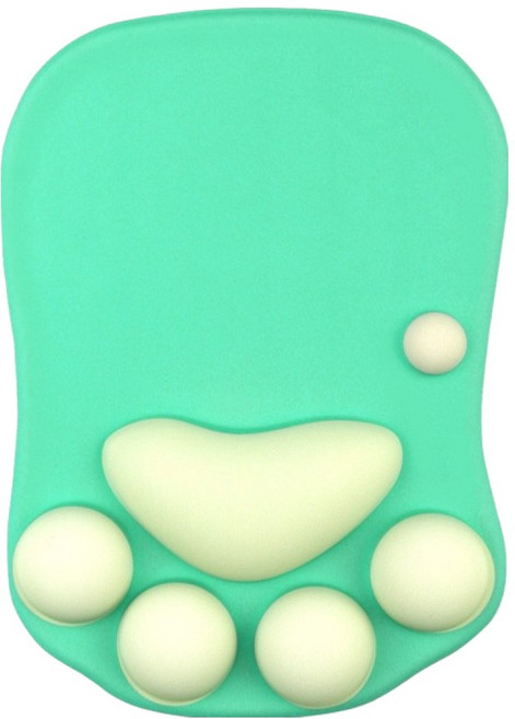 에픽스 실리콘 젤 고양이발 손목보호 마우스패드, 그린, 1개