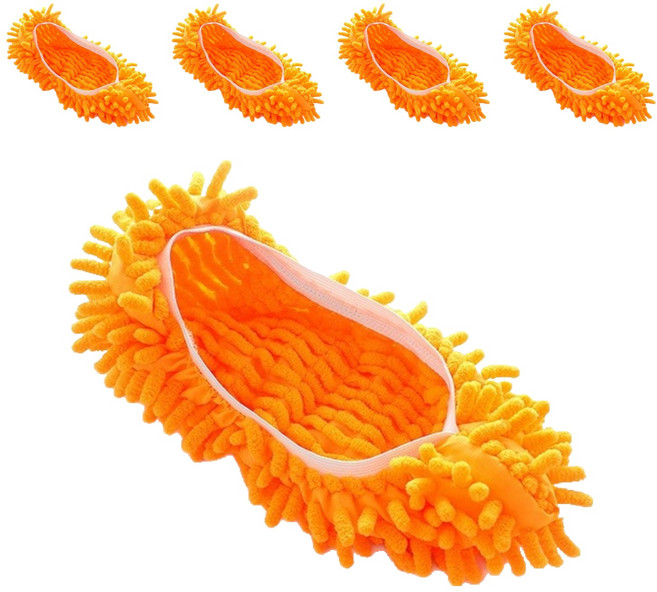 하루담 바닥 청소 쉐닐 슬리퍼 커버, 오렌지, 5개