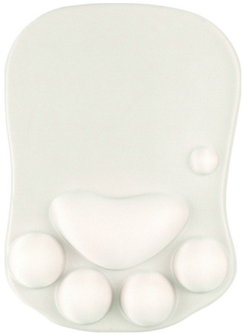 에픽스 실리콘 젤 고양이발 손목보호 마우스패드, 실버, 1개