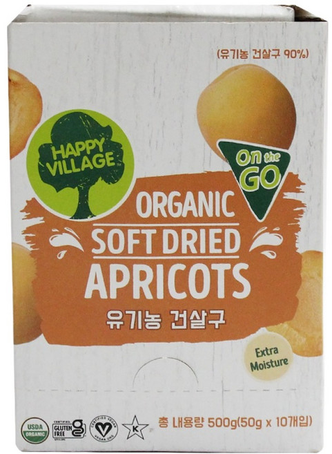 Happy Village 有機杏桃乾 10入, 500g, 1個