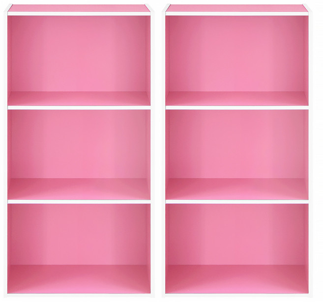 HOPMA 合馬家具 日式木紋三層櫃 G-309RD 2個, 粉紅色