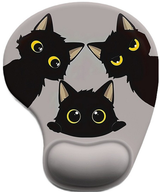 에픽스 실리콘 손목보호 마우스패드 손목받침 사무용 오염방지, 트리오냥, 1개