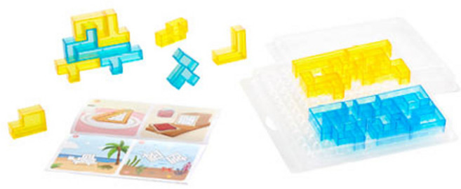 edx education Busy Play 五格骨牌 3D 立體拼圖套裝, 1套, yellow, blue, 24件