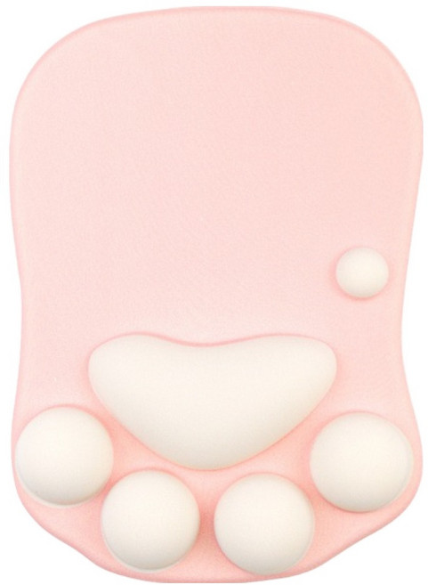에픽스 실리콘 젤 고양이발 손목보호 마우스패드, 핑크, 1개