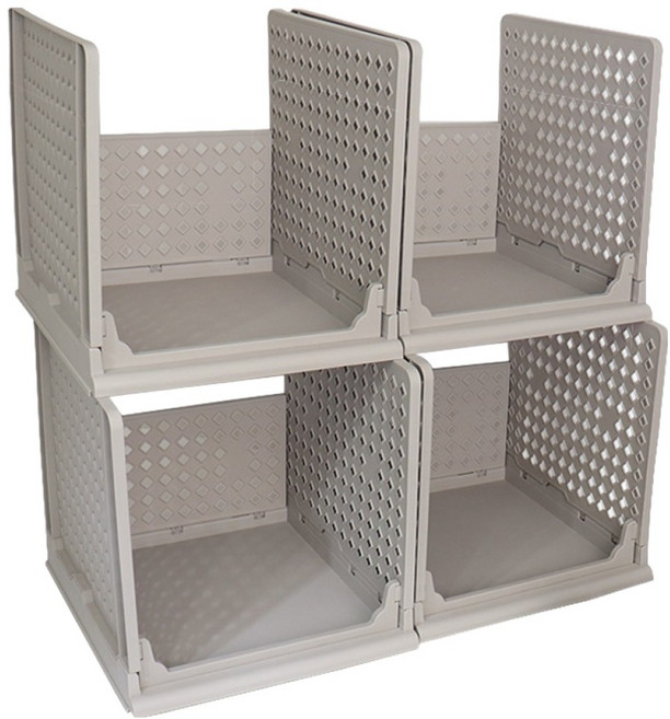 키친앤홈 슬라이딩 리빙박스, 그레이, 4개