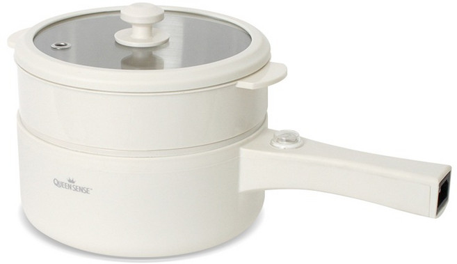 퀸센스 찜기포함 세라믹 2in1 멀티 일렉트릭 팟 전기냄비, QS-NB96