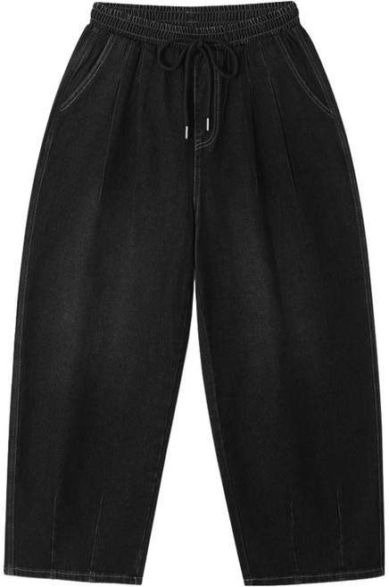 엠엔씨 워싱 벌룬핀턱 밴딩숏 청바지 MDIP932KD