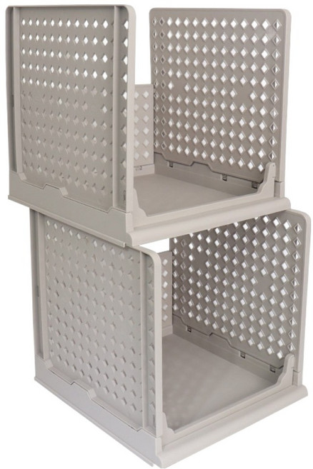 키친앤홈 슬라이딩 리빙박스, 그레이, 2개