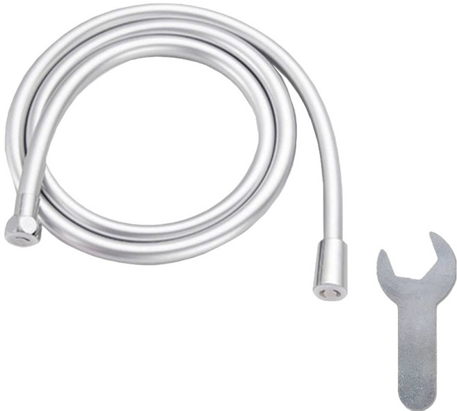 몰투유 꼬임방지 물때 없는 샤워기 호스 + 스패너 세트, 2m, 실버(호스)