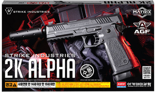 아카데미과학 2K ALPHA BB탄총 핸드건 17244, 1개