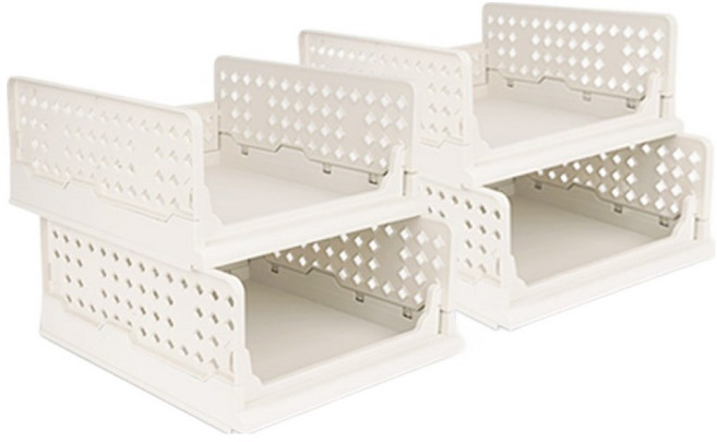 키친앤홈 슬라이딩 리빙박스, 화이트, 4개