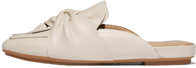 fitflop Delicato 柔軟扭結皮革穆勒鞋, 巴黎米色, 230