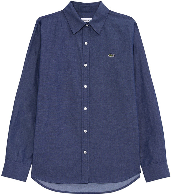 라코스테 여성용 레귤러핏 데님라이크 면 셔츠 CF137E-55N