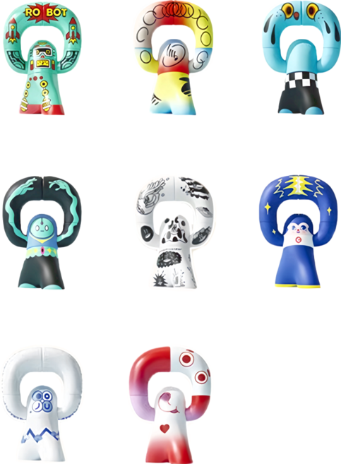 52TOYS 藝術家聯名系列 Q太奇公仔 一中盒 8個, 1套