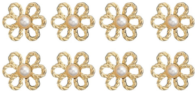 앙플러스 꽃잎 링 바지 허리 줄임 버클, 골드, 8개