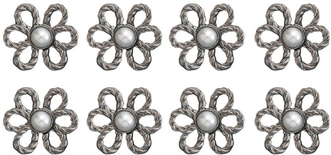 앙플러스 꽃잎 링 바지 허리 줄임 버클, 블랙, 8개