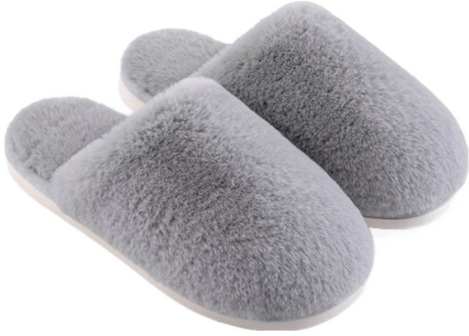 아리코 보송한 털 거실 슬리퍼, 그레이, 1개