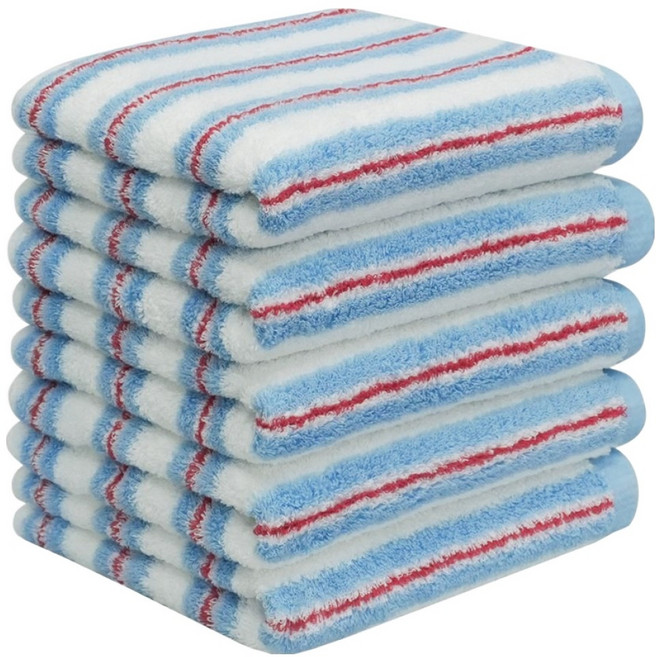 어메니티타올 시그니처 디자인 타올 200g 40수 코마사, 코튼 블루, 5개