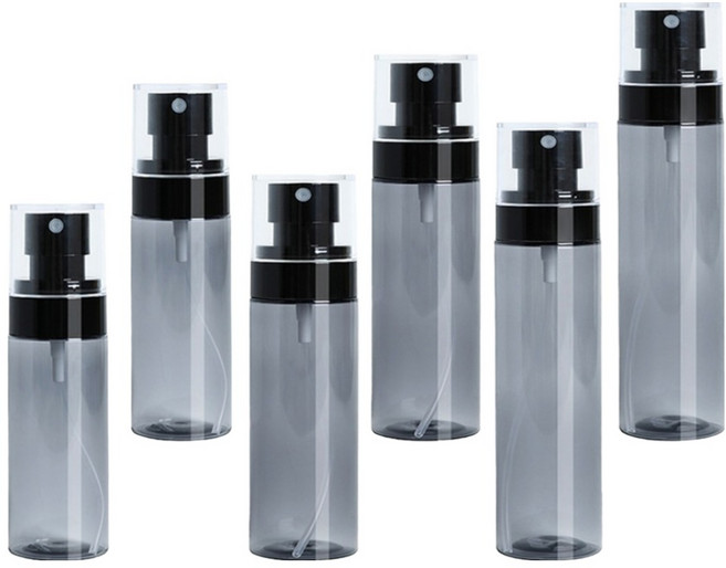 隨身噴霧瓶 60ml 2個 + 80ml 2個 + 100ml 2個, 透黑, 1組