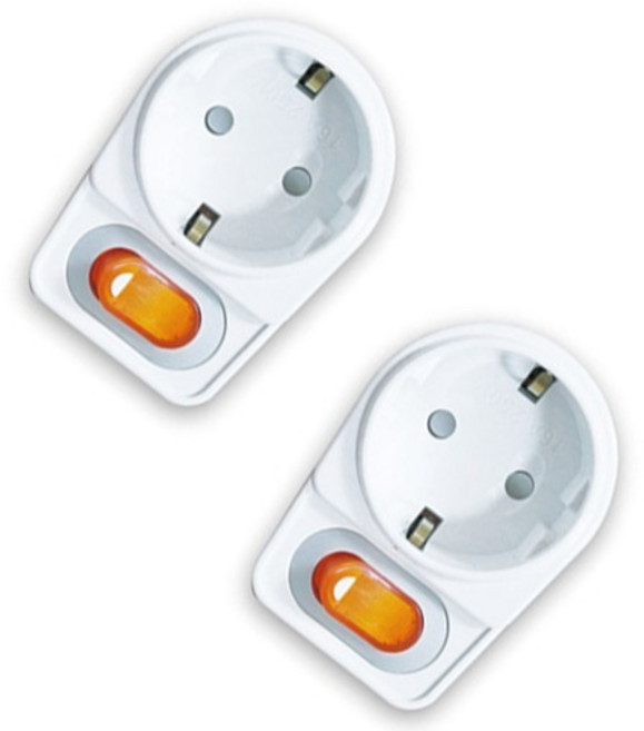 픽스산업 L자형 개별 스위치 멀티탭 1구, 혼합색상, 2개