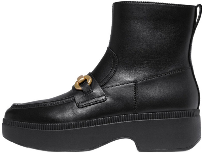 fitflop Efruma 厚底馬銜扣皮革半坡跟踝靴