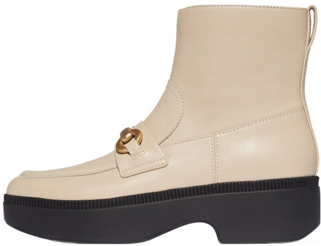 fitflop Efruma 厚底馬銜扣皮革半坡跟踝靴