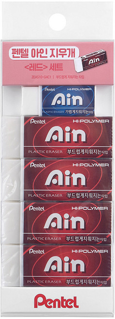 펜텔아인 펜텔 지우개 중 + 대 4p 세트 ZEAS10-G4C1, 혼합색상, 1세트