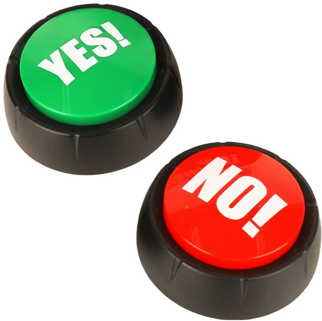STUPID BABO 會發出聲音的 YES or NO 大按鈕 聲音蜂鳴器 2件組, 1套, 混合顏色
