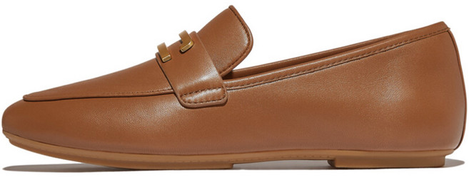 fitflop Delicato 金色飾邊皮革樂福鞋