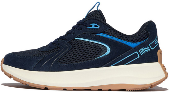fitflop F-Mode Flow Slide 網眼皮革厚底運動鞋
