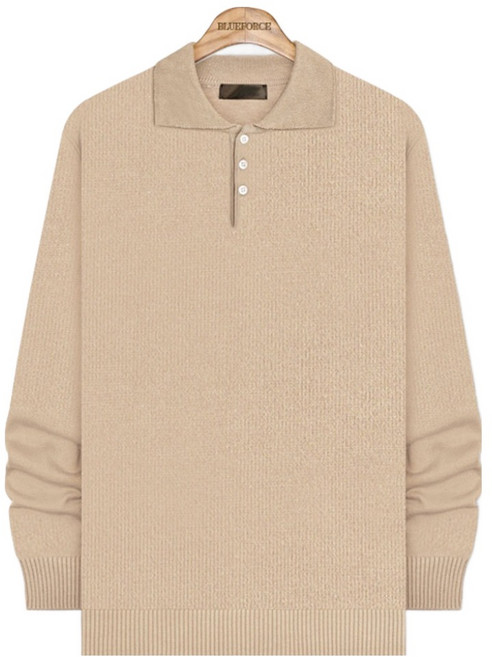 블루포스 남성용 밀티놉 니트 무지 긴팔 카라티