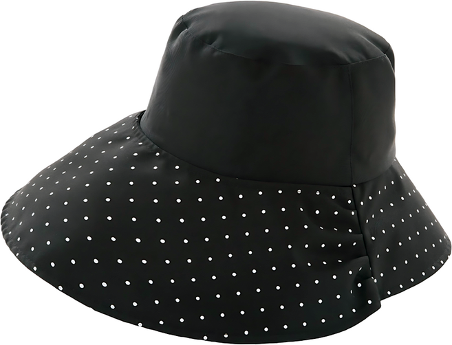NEEDS LABO SHADAN強效防紫外線涼感雙樣帽 適用頭圍最大58cm, 圓點 黑色