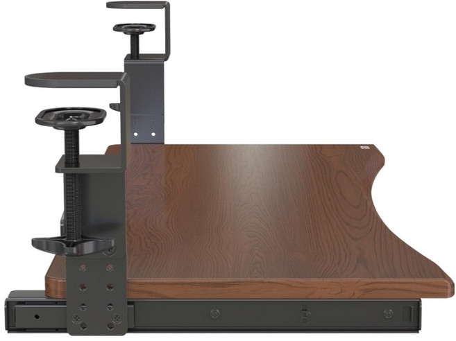 SaMOTON 薩摩頓 夾式電腦鍵盤托架 KB-1, 1個, 深胡桃
