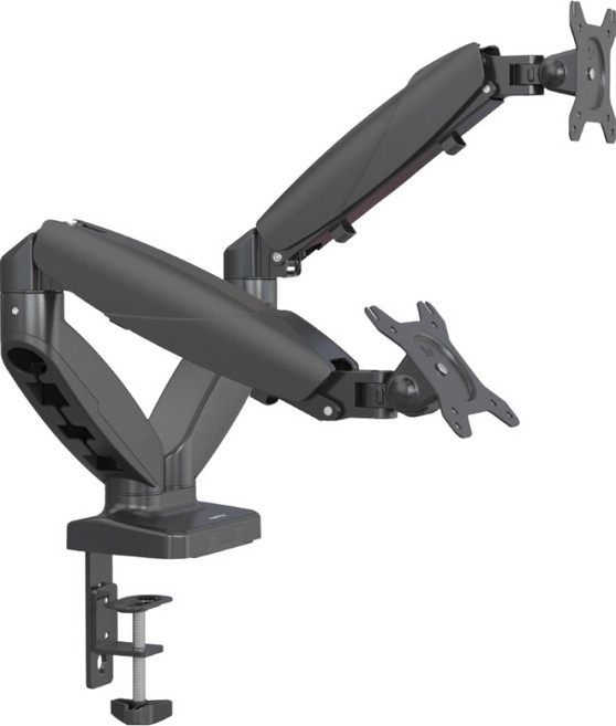 SaMOTON 薩摩頓 氣壓式雙螢幕支架 MVO-2-2S, 1個, 黑色