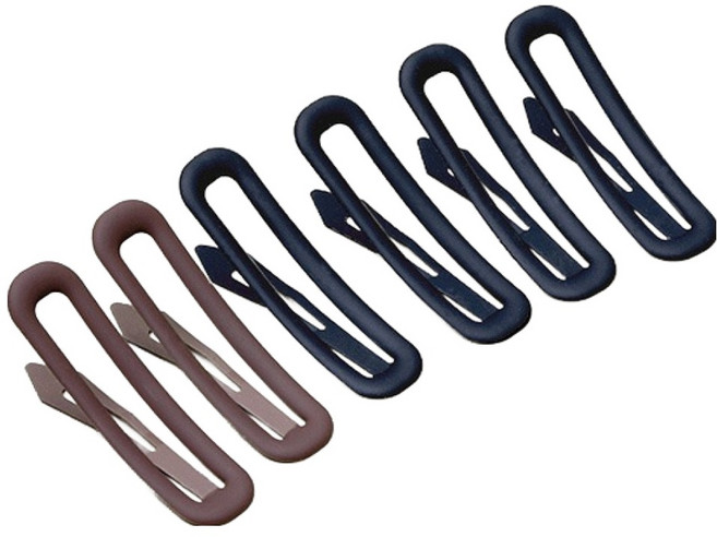 이쁨달다 까메오 매트 빅똑딱핀 블랙 4p + 브라운 2p 세트 RK192 B라운드