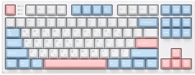 COX 87키 퀵스왑 기계식 유무선겸용 텐키리스 키보드, Soft Sky, CS87, 맘모스축