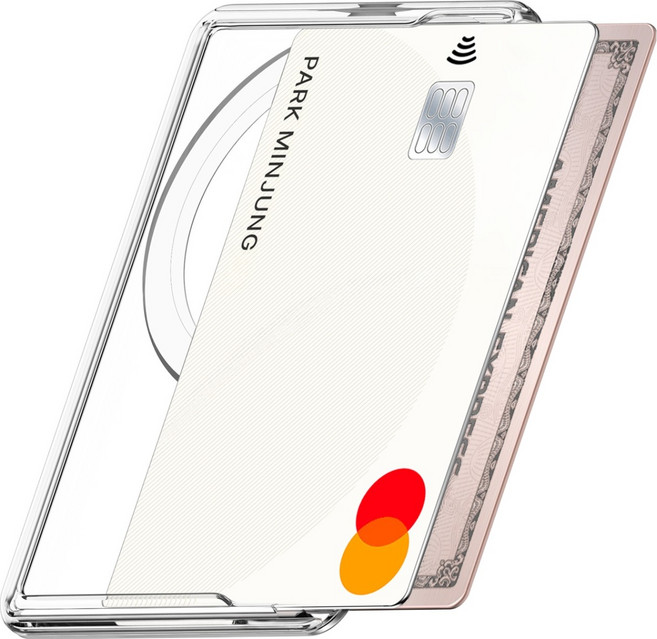 케이맥스 맥세이프 카드지갑 2장 수납 슬림 사이드, 1개, 투명 - 맥세이프 카드케이스