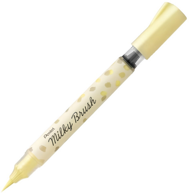 Pentel 飛龍文具 牛奶毛筆 XGFH-PGX, 黃色, 1個裝