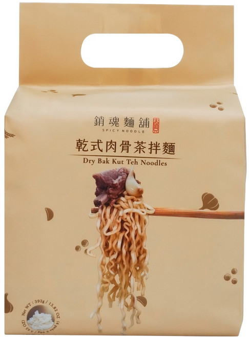 大師兄銷魂麵舖 乾式肉骨茶拌麵 98g, 4包