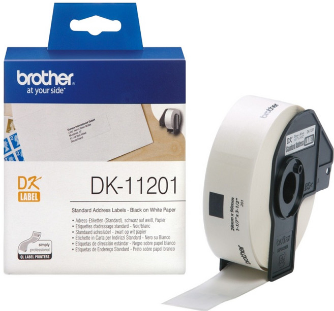 brother 兄弟牌 標籤帶 DK-11201, 3600毫米, 白色, DK-11201(29x90mm)