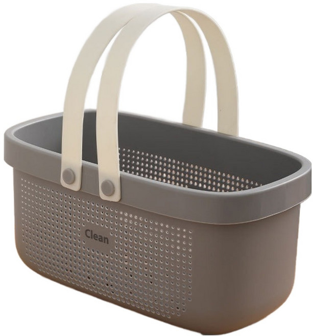 더자카 심플 손잡이 다용도 목욕 바구니, 그레이