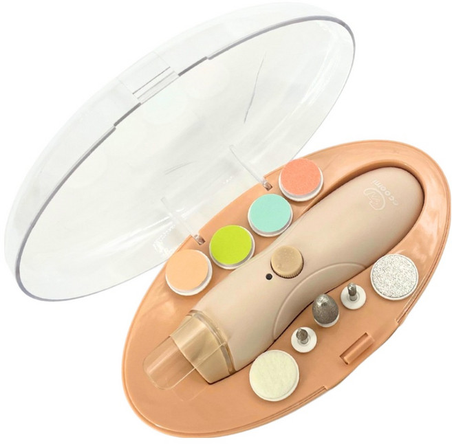 ecoomi 磨甲器充電款 TYPE-C充電, 奶油杏, 1組