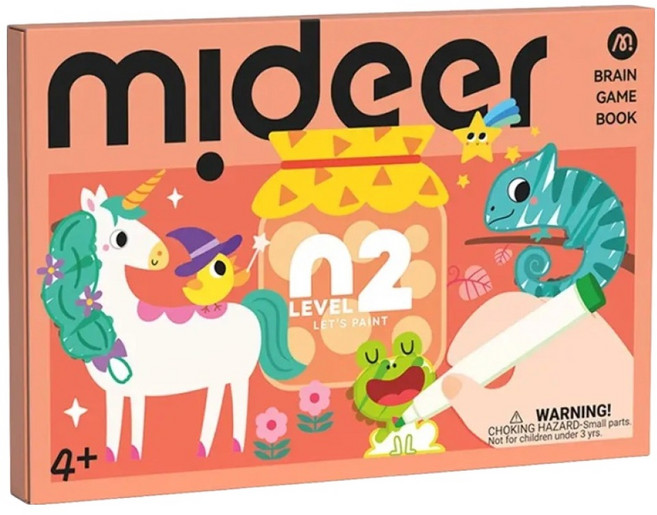 mideer 美術著色書 腦力啟蒙 LEVEL2, 1個, 多色